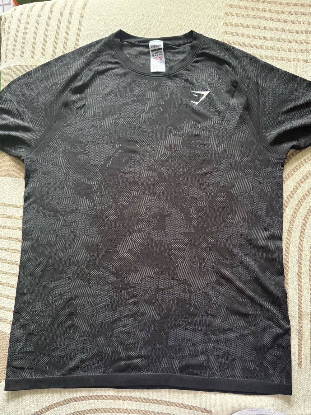 Gymshark Black Camouflage Short Sleeve Performance Tee